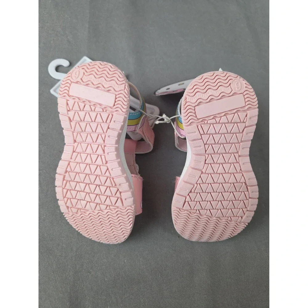 Sanrio Hello Kitty Toddler Sandals Size 6 Pink Rainbow Hot Air Balloon NWT